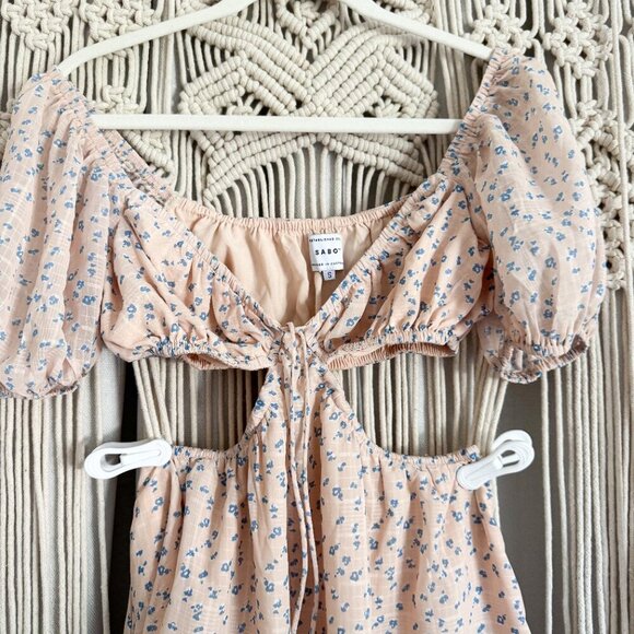 Sabo Skirt Mini Floral Cutout Dress Size Small EUC - Picture 3 of 6